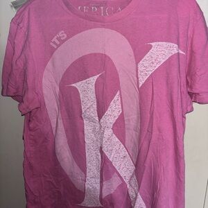 Pink y2k American eagle shirt
